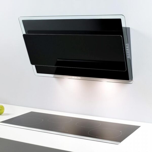 97032 Vilpe Вытяжка eCH-6908-W 800 мм черное стекло