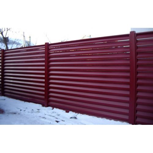 Забор Жалюзи - Бордовый цвет Ral 3005